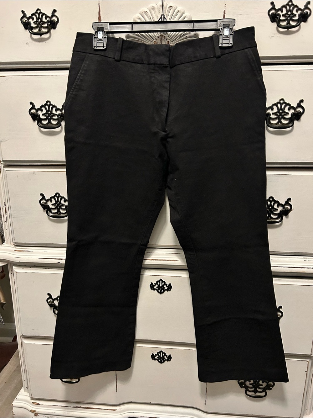 Frame Denim Black Chino Cropped Boot Cut Pants